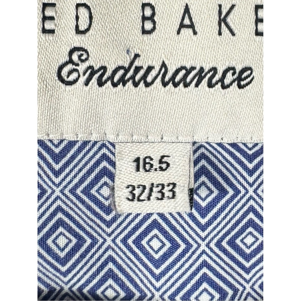 Ted Baker Endurance Button Down Shirt Size 16.5 Contrast Floral Cuff Preppy - Picture 5 of 6